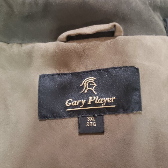 Gary Player Men's Light Brown Faux Suede Full Zip Golf Bomber Jacket Size 3XL - Picture 6 of 10